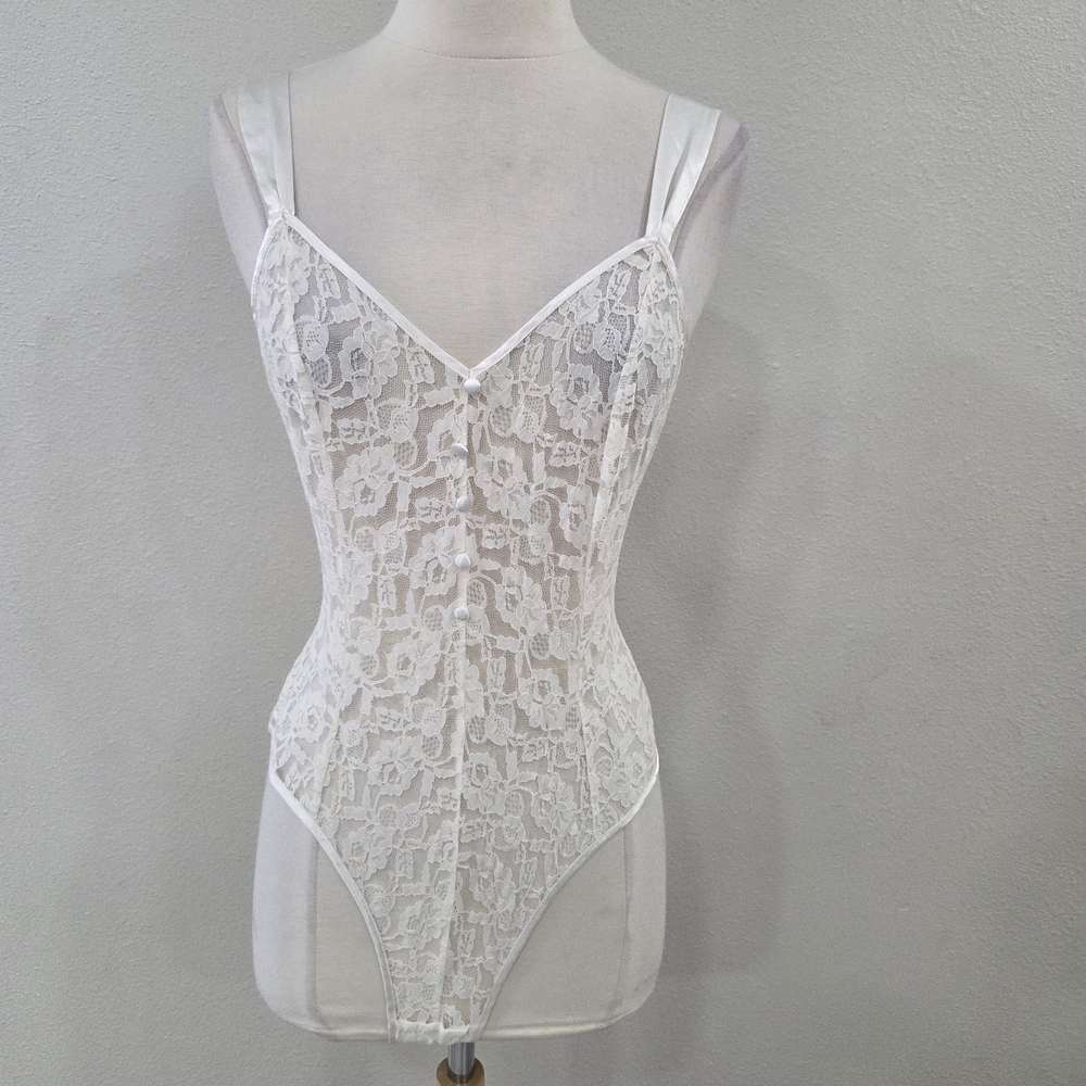 Victoria's Secret White Lace Bodysuit